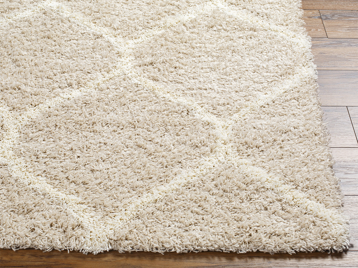 Tapis poils longs ALMI motif abstrait beige — vue 6