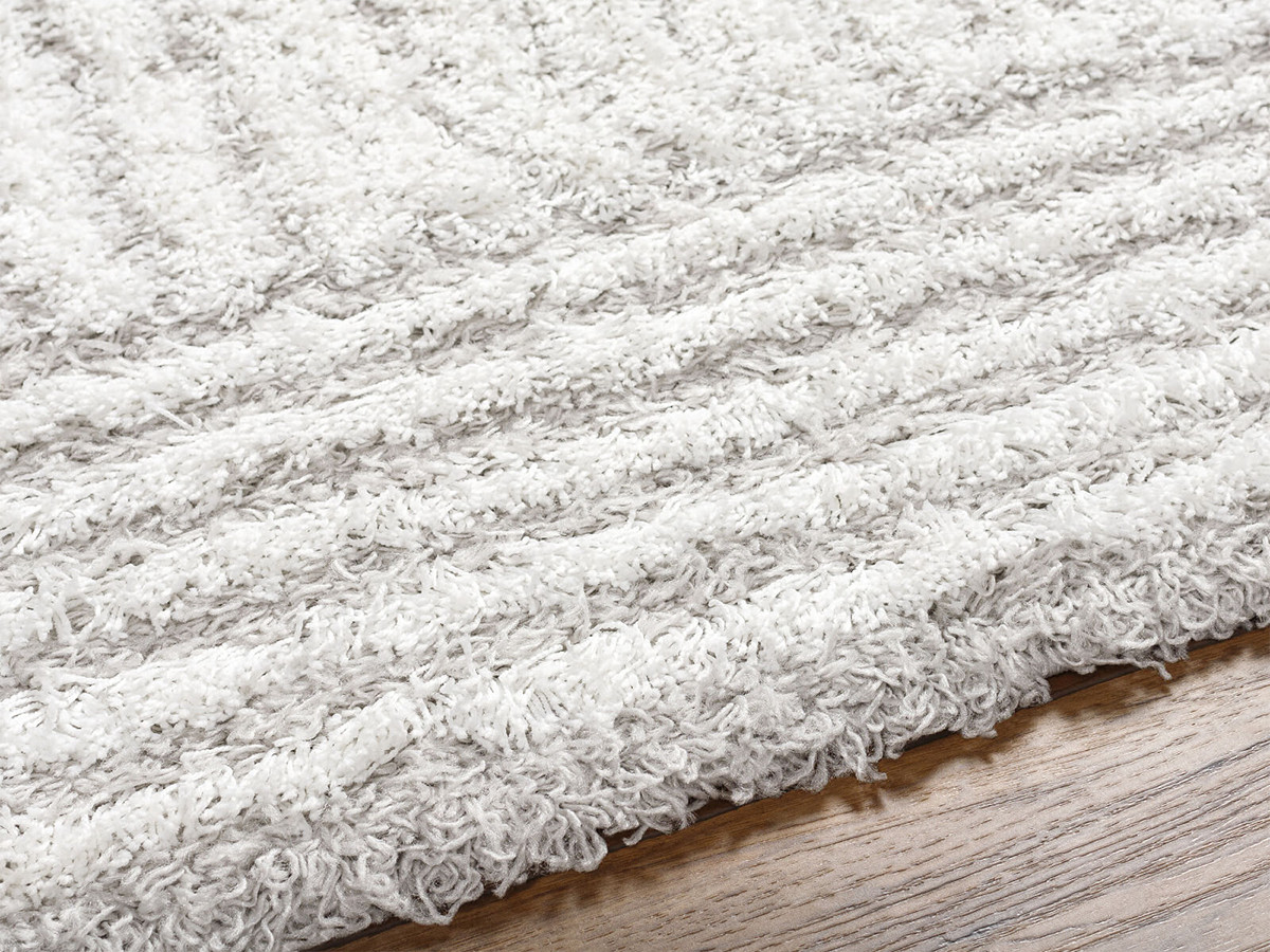 Tapis poils longs RIANO motif berbère gris — vue 4