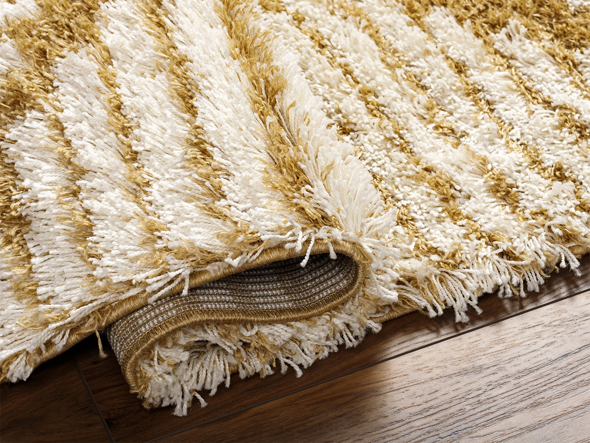 Tapis poils longs RIANO motif berbère jaune — vue 6