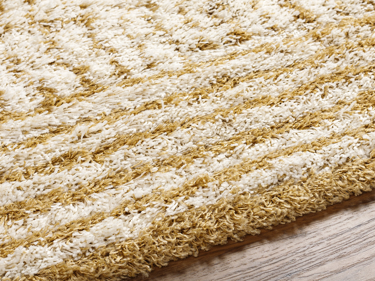 Tapis poils longs RIANO motif berbère jaune — vue 4