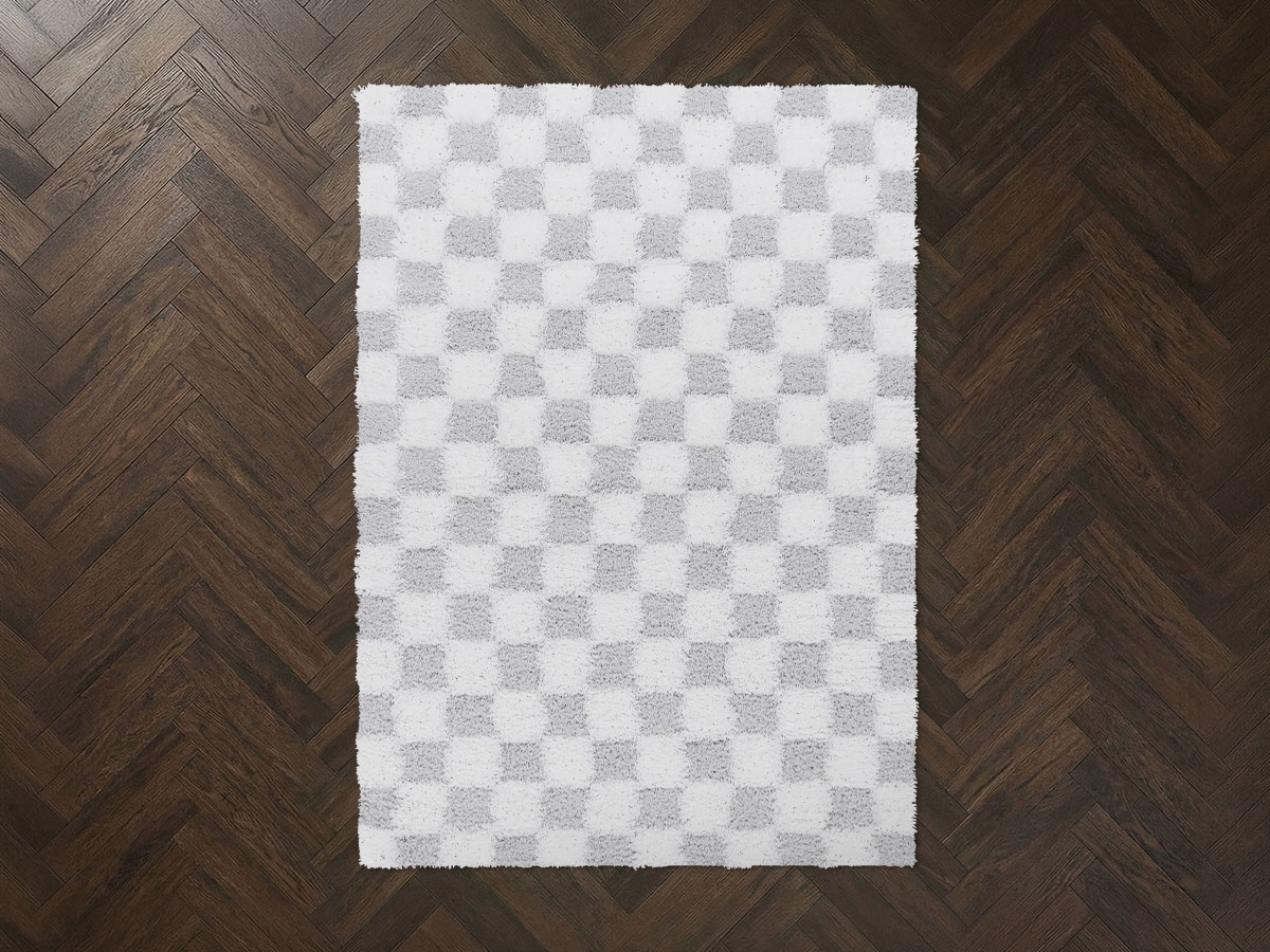 Tapis poils longs RIMA motif damier
