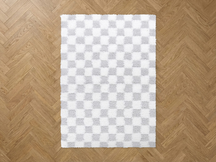 Tapis poils longs RIMA motif damier
