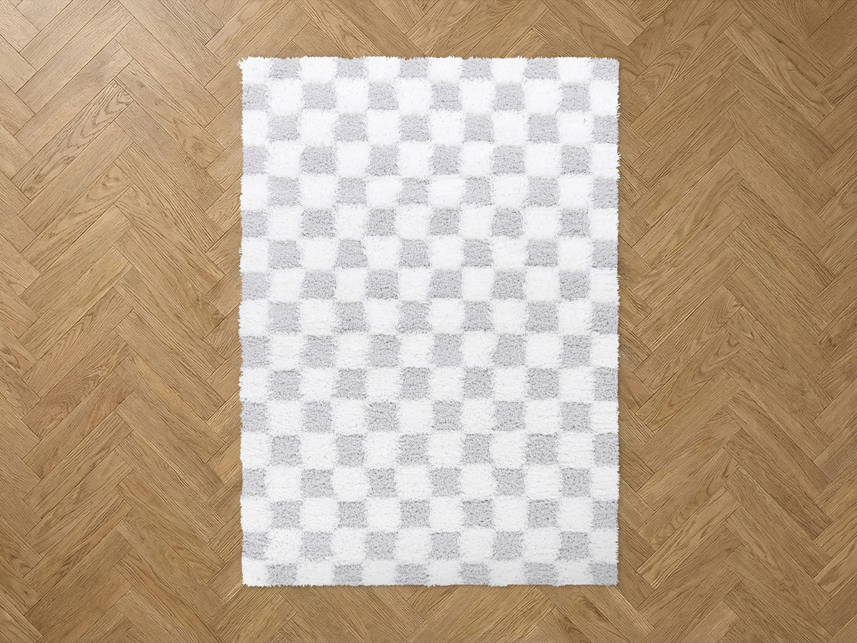 Tapis poils longs RIMA motif damier