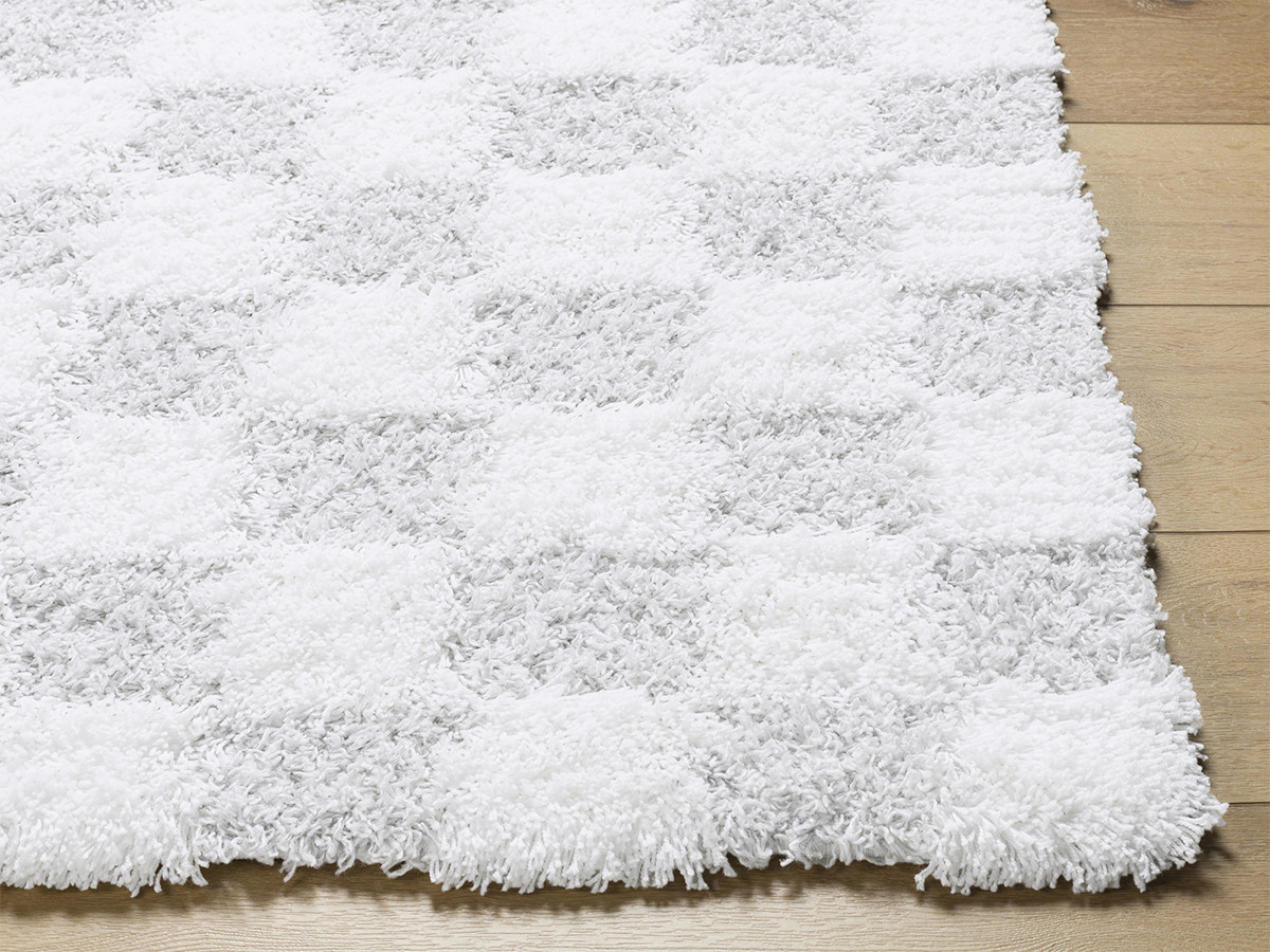 Tapis poils longs RIMA motif damier