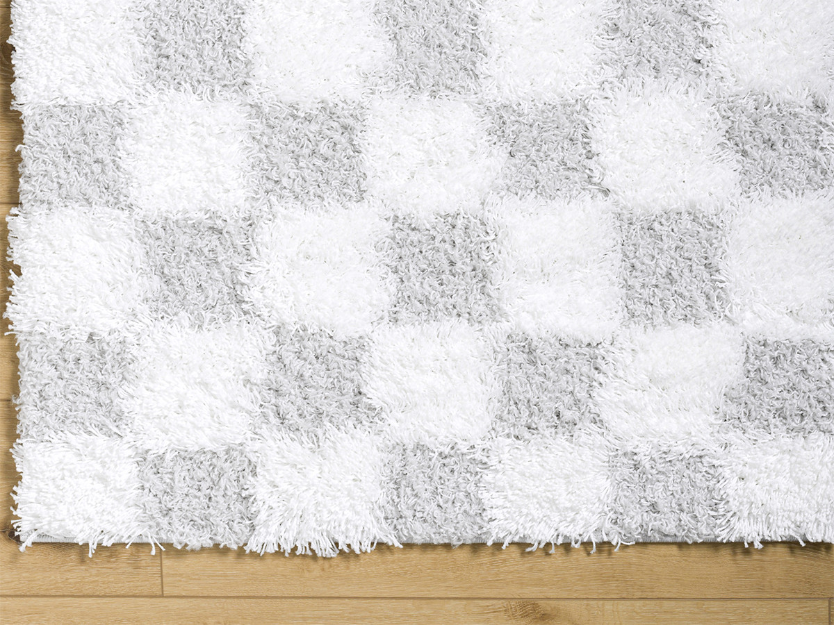 Tapis poils longs RIMA motif damier