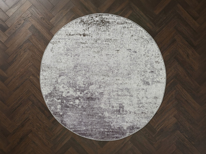 Tapis rond poils ras ELSIE motif abstrait