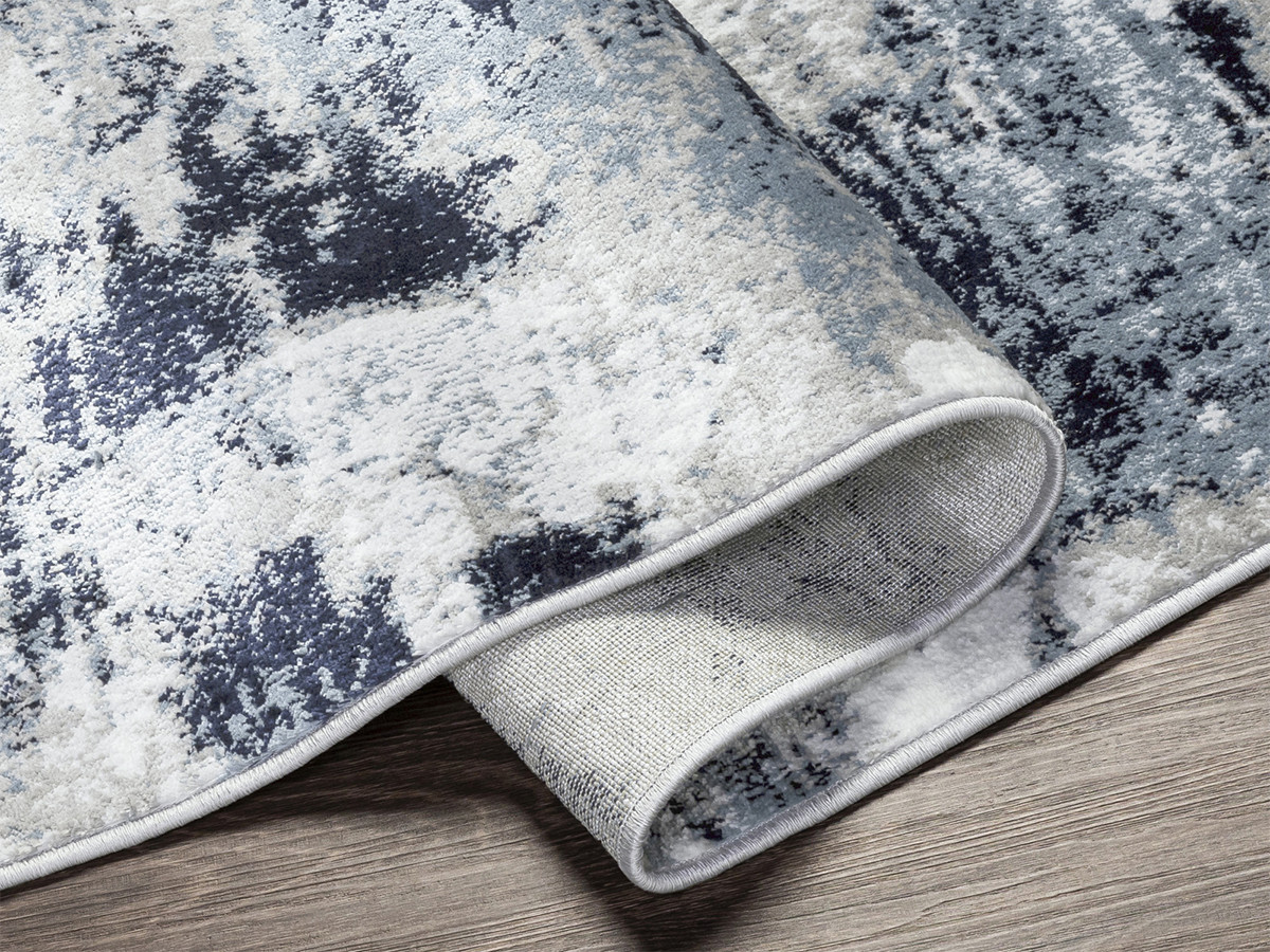 Tapis poils ras AMNA motif abstrait bleu — vue 6