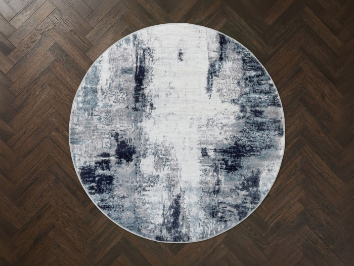 Tapis rond poils ras AMNA motif abstrait