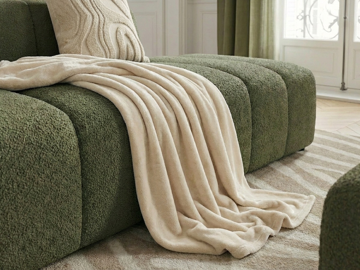 Plaid 157 x 230 cm MOLY beige — vue 4