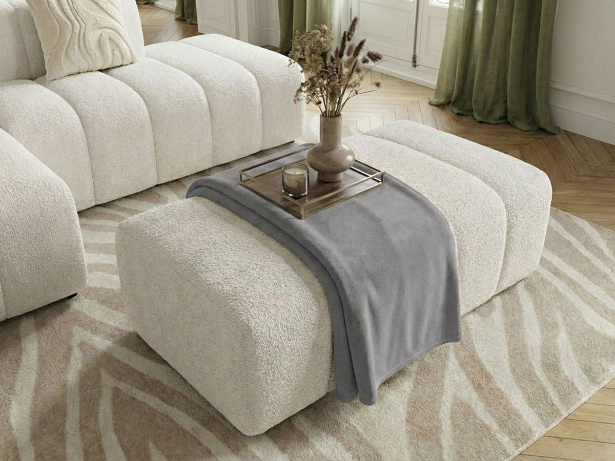 Plaid 157 x 230 cm MOLY gris clair