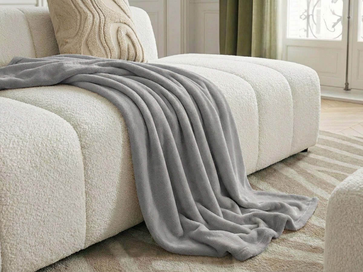 Plaid 157 x 230 cm MOLY gris clair — vue 4