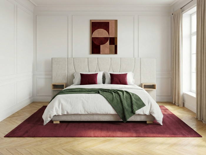 Lit coffre FLOA avec chevets et LED intégrées