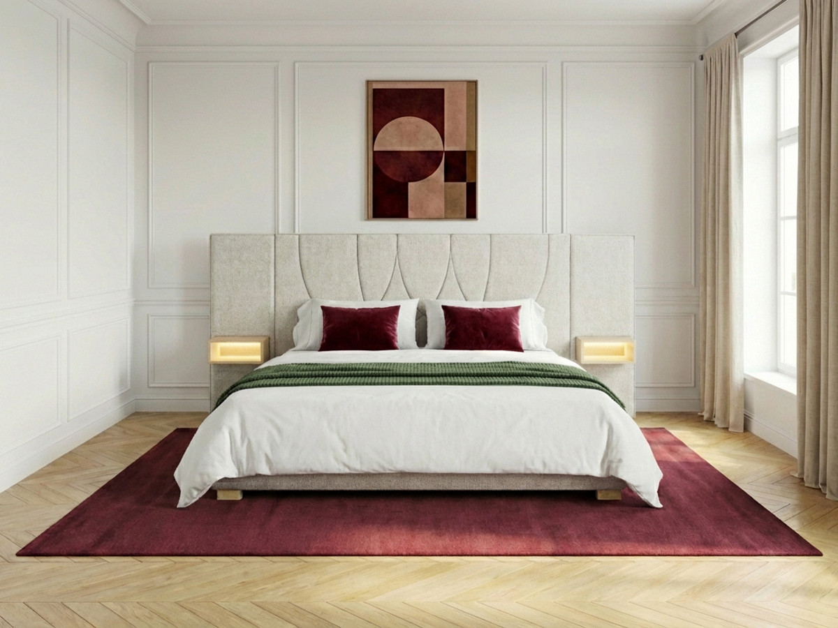 Lit coffre FLOA avec chevets et LED intégrées