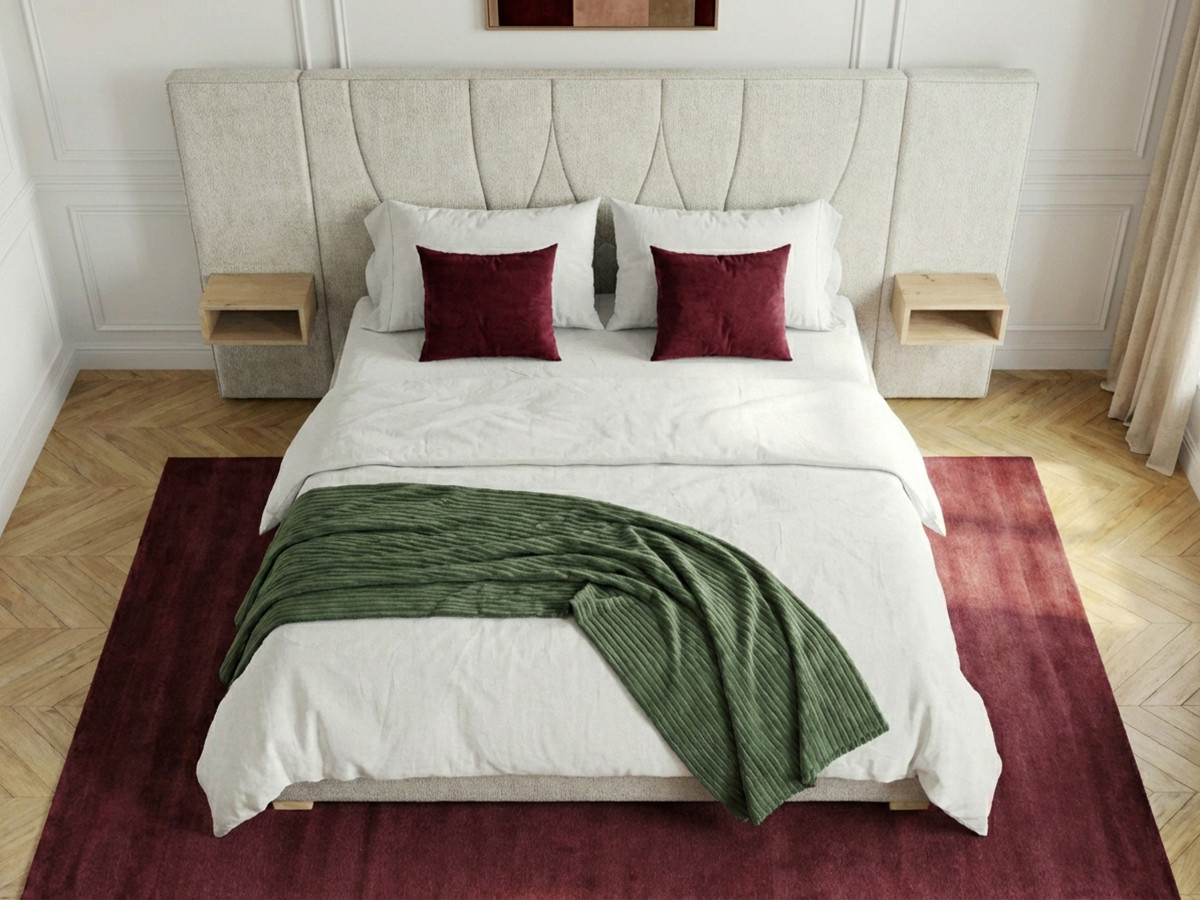 Lit coffre FLOA avec chevets et LED intégrées