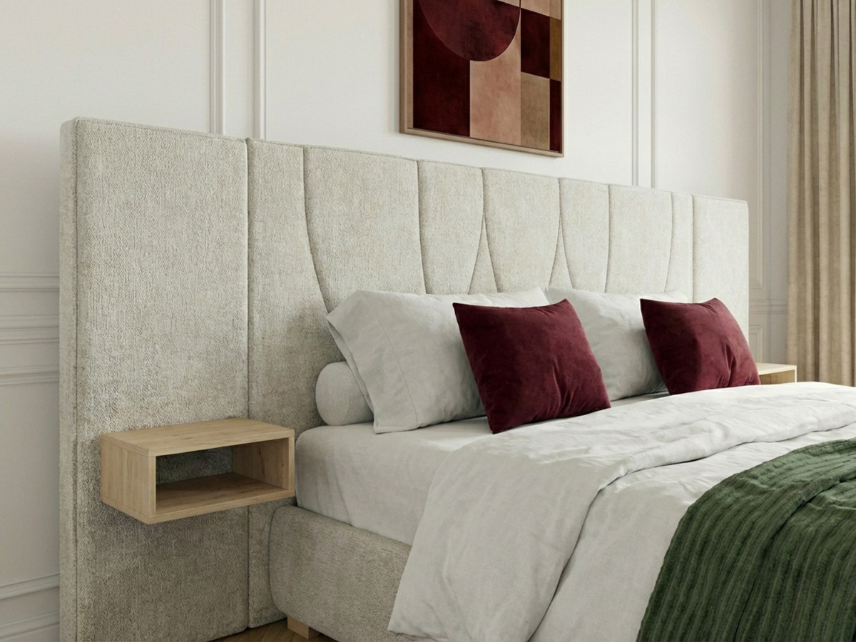 Lit coffre FLOA avec chevets et LED intégrées