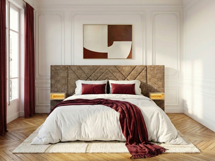 Lit coffre TREMY avec chevets et LED intégrées