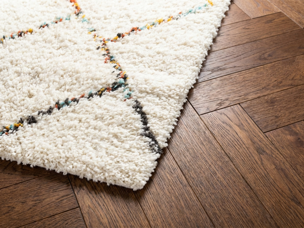 Tapis poils longs ELOISE motifs graphiques multicolore — vue 4