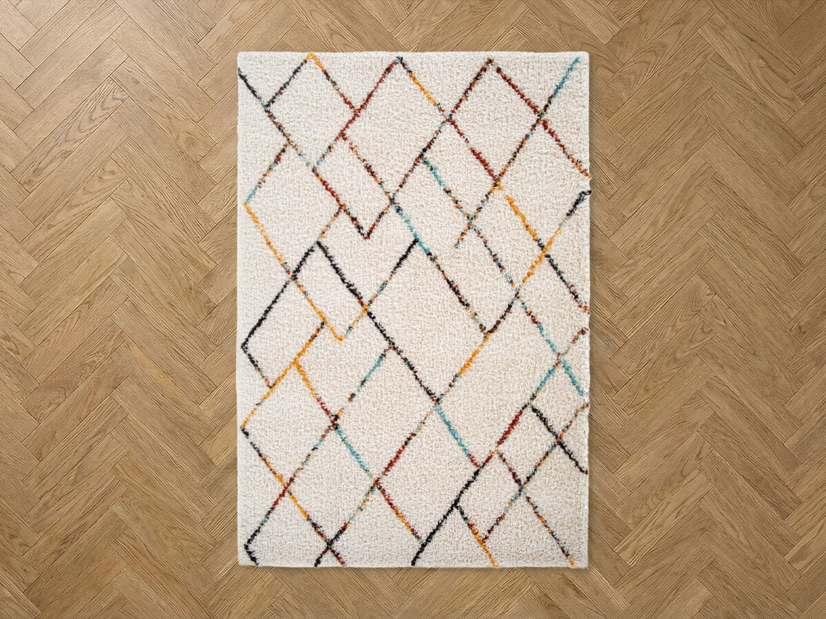 Tapis poils longs ELOISE motifs graphiques