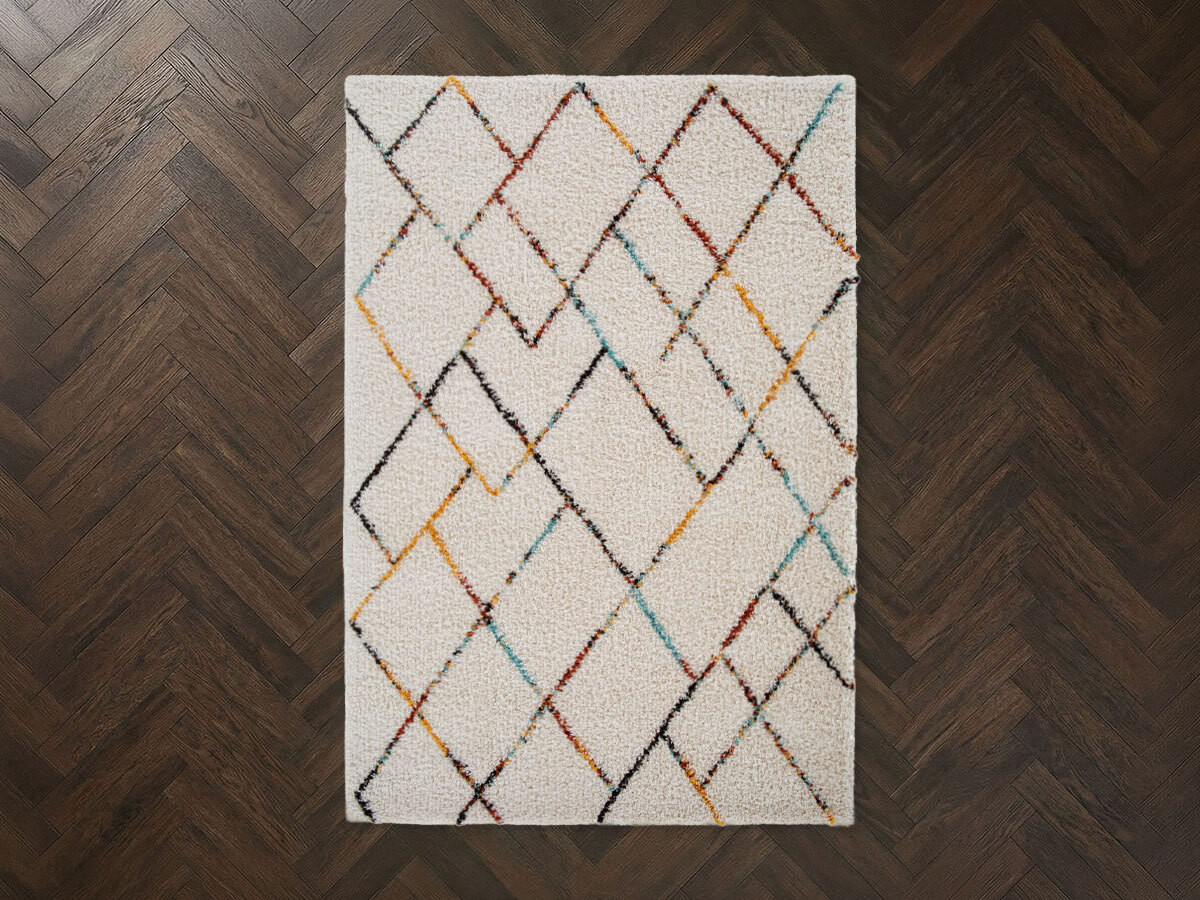 Tapis poils longs ELOISE motifs graphiques multicolore — vue 5