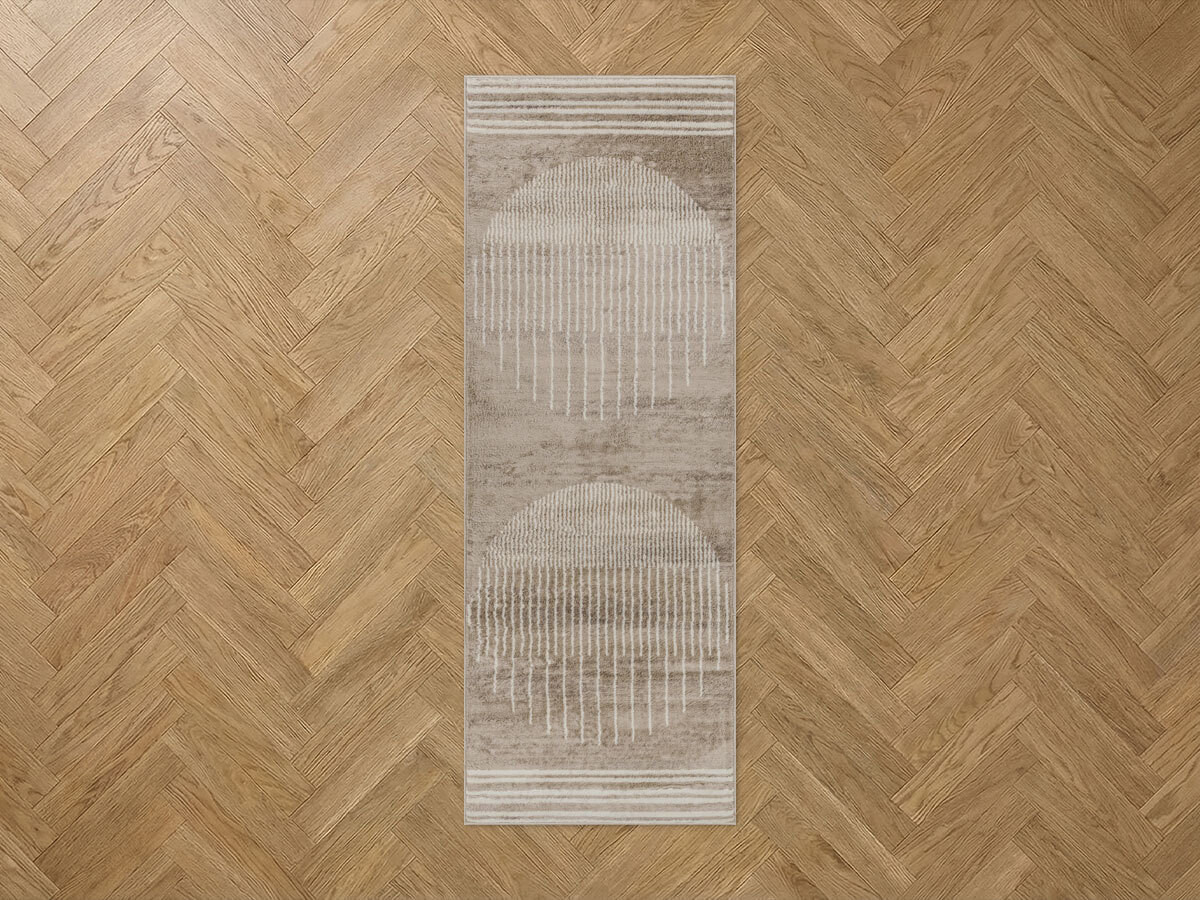 Tapis de couloir poils ras SIENNE motif graphique — vue 5