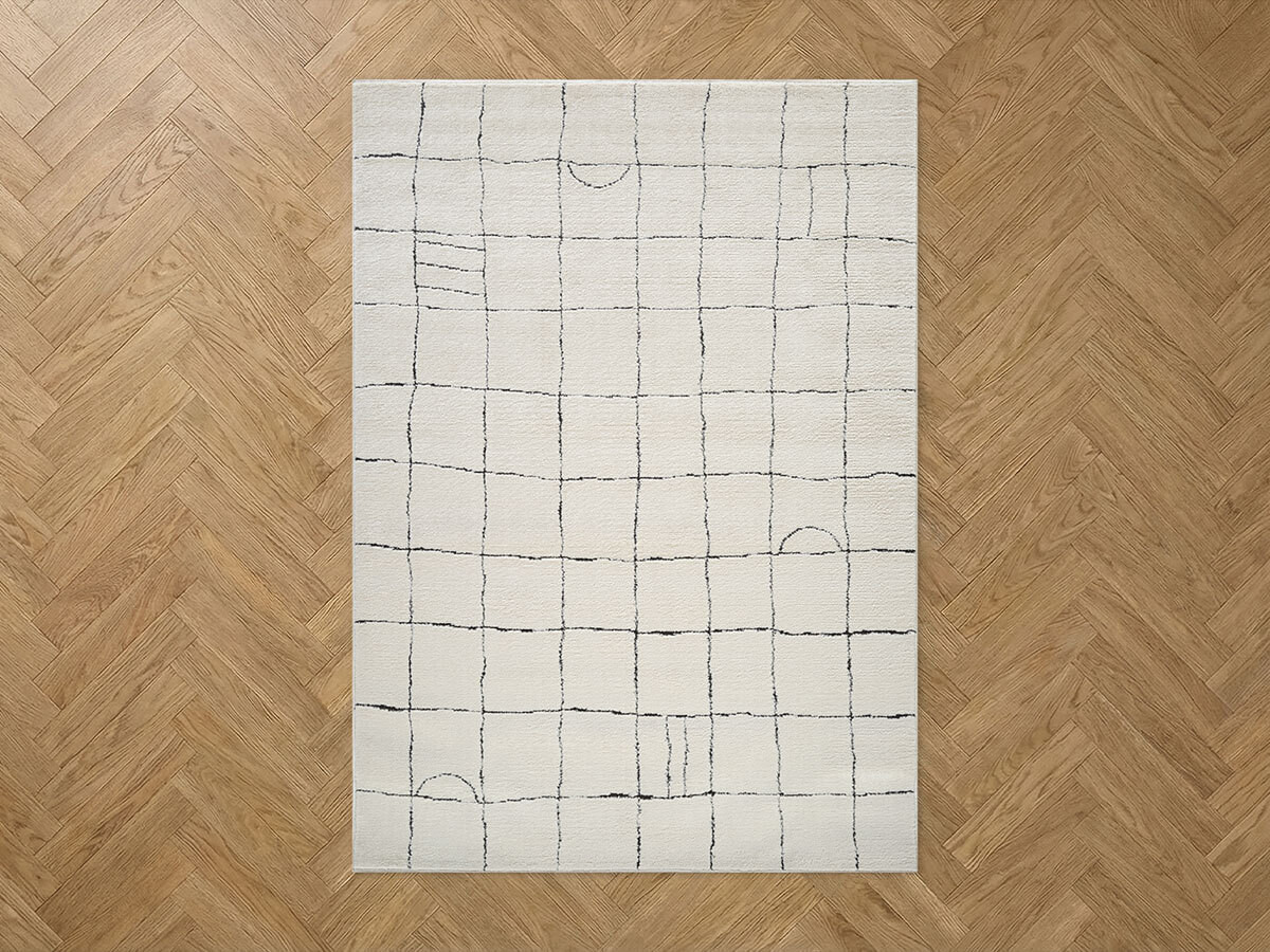 Tapis poils courts KHEO motifs graphique anthracite — vue 5