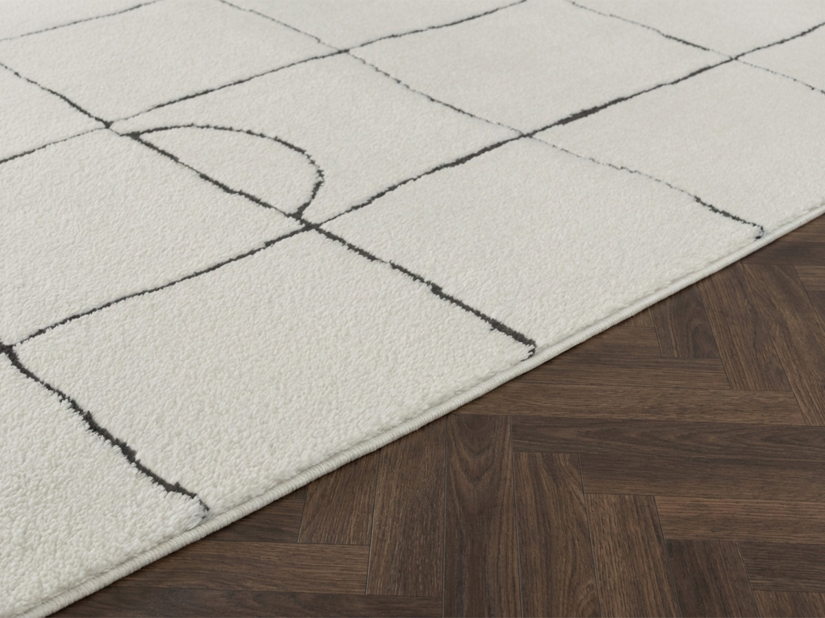 Tapis poils courts KHEO motifs graphique anthracite — vue 4