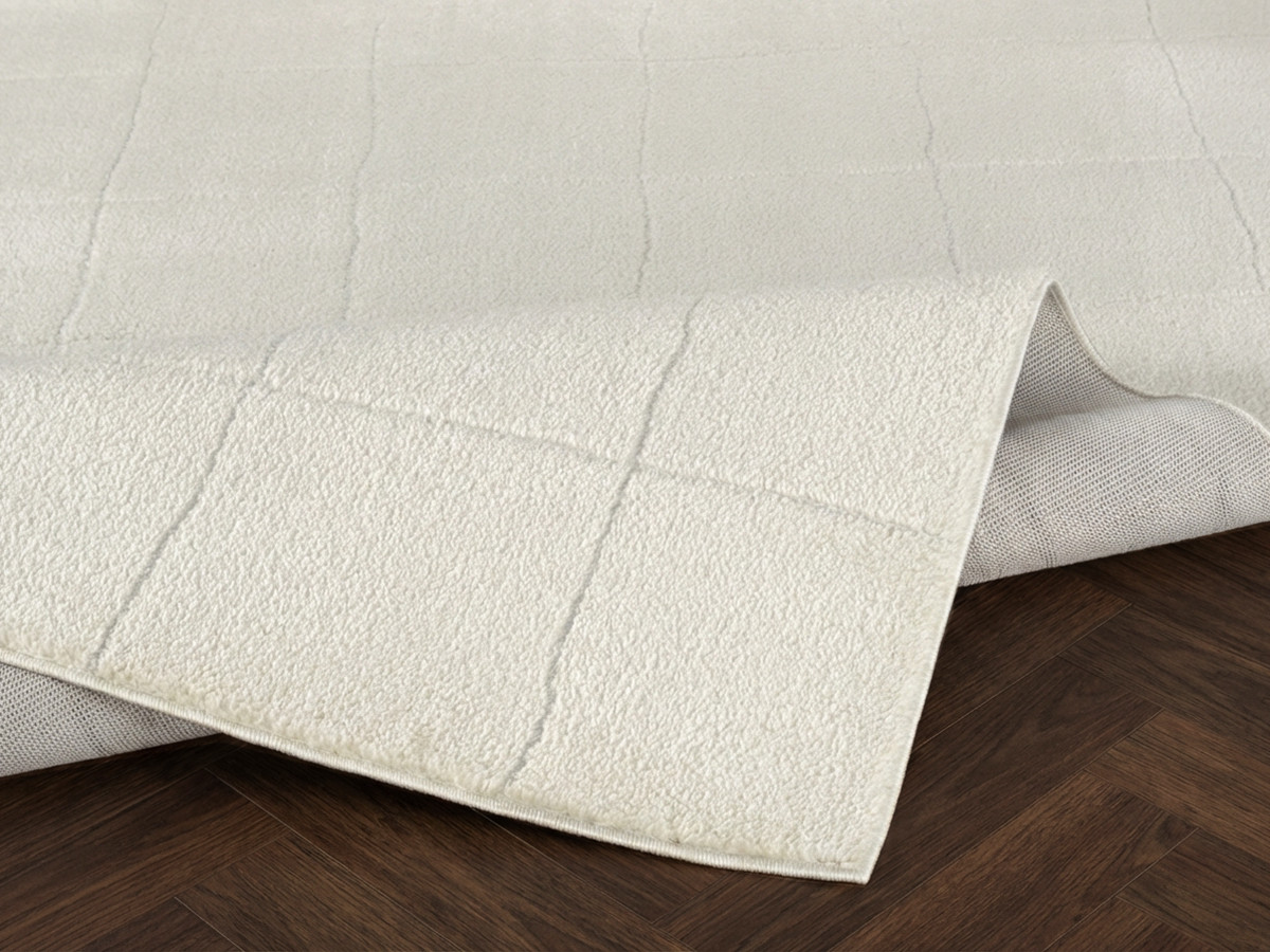 Tapis poils courts KHEO motifs graphique beige — vue 6