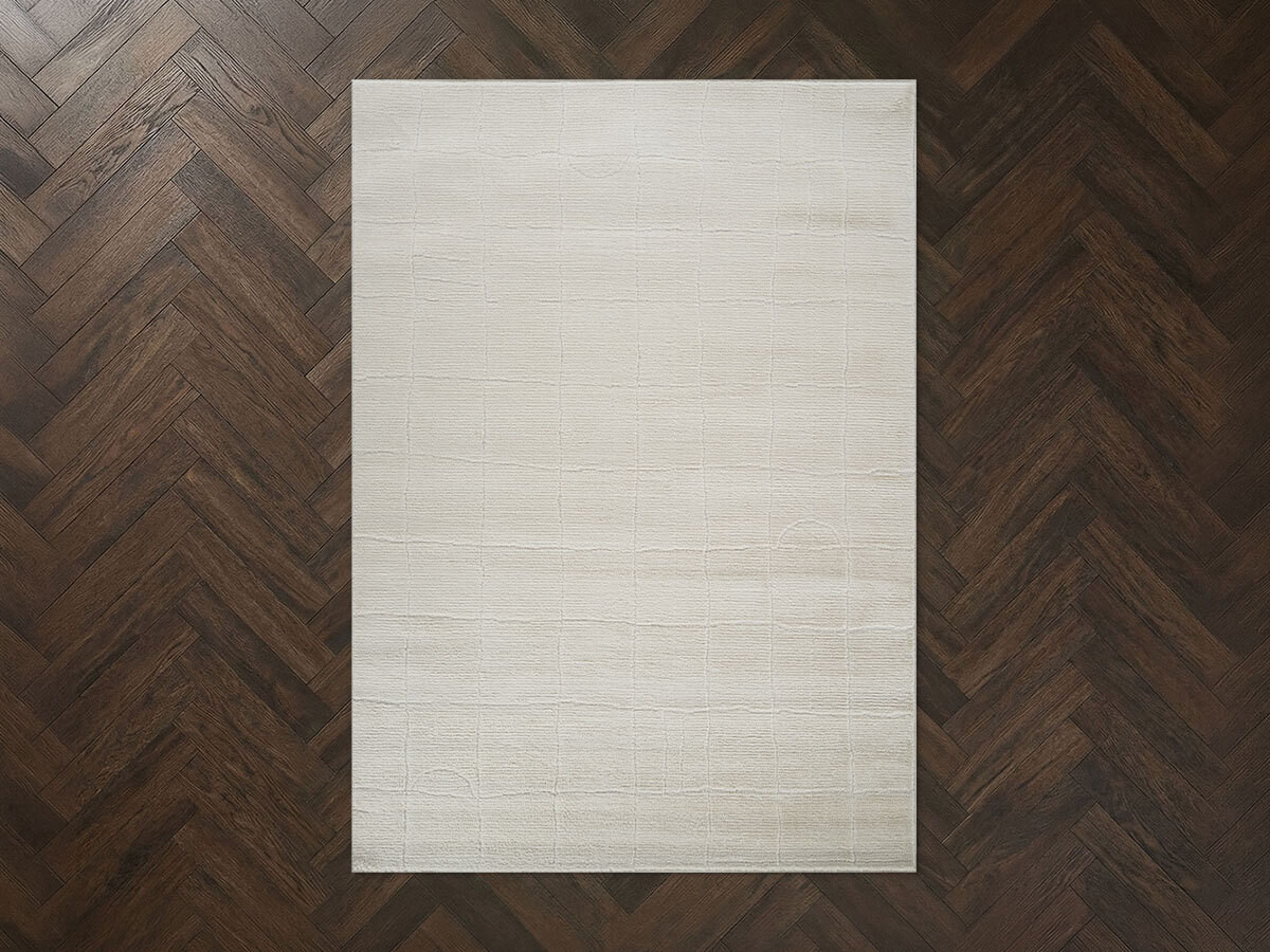 Tapis poils courts KHEO motifs graphique beige — vue 5