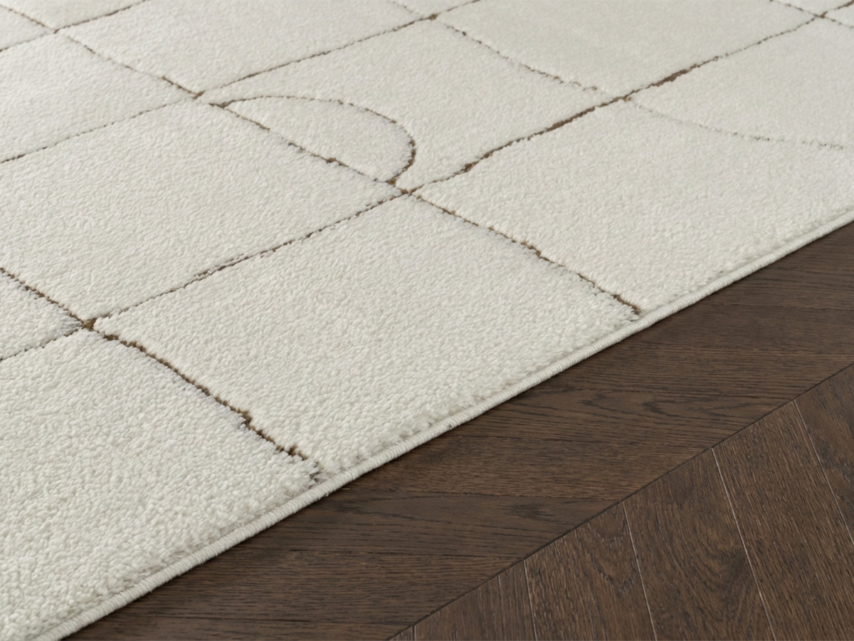 Tapis poils courts KHEO motifs graphique marron — vue 4