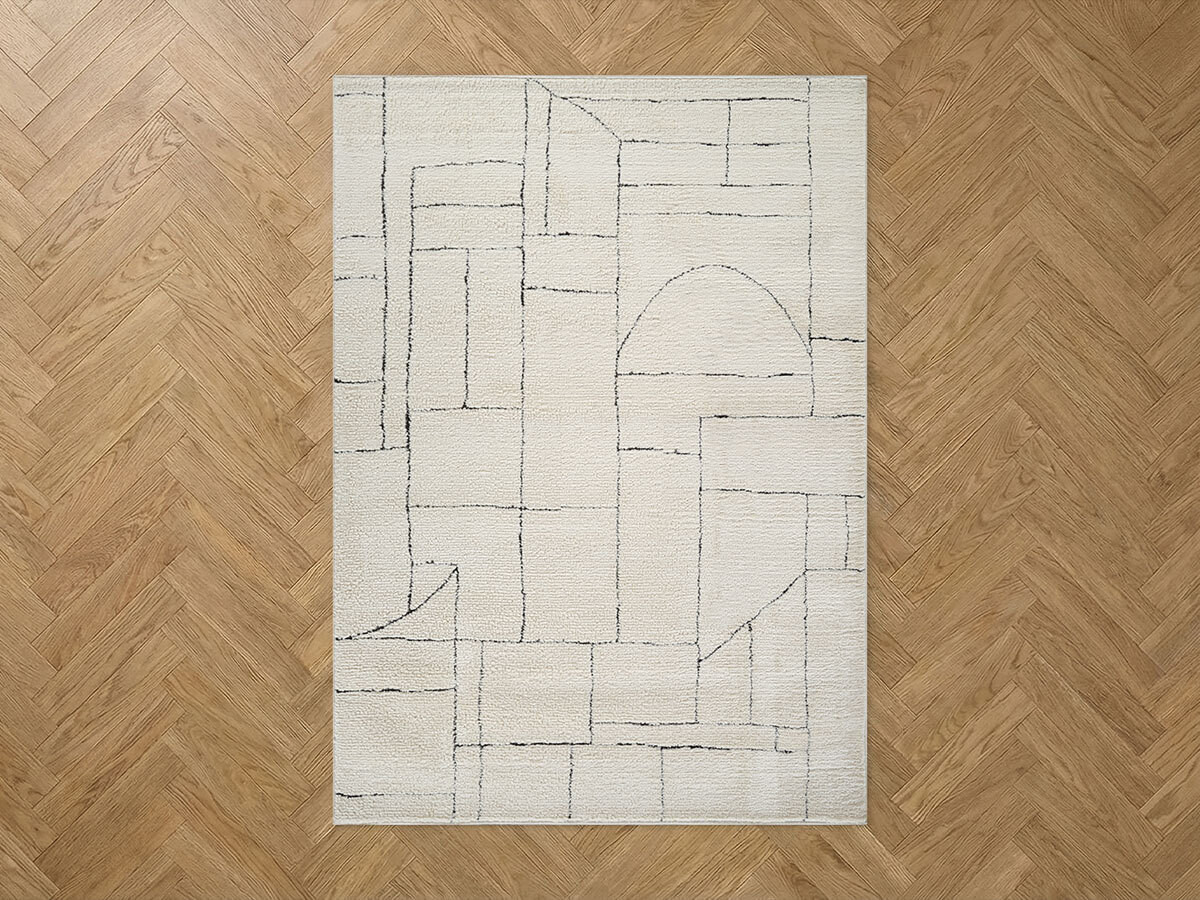 Tapis poils courts NALVA motifs abstrait anthracite — vue 5