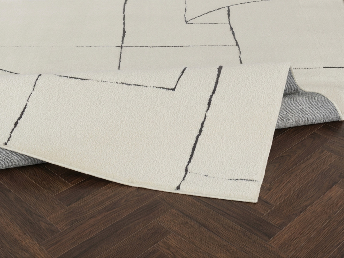 Tapis poils courts NALVA motifs abstrait anthracite — vue 6