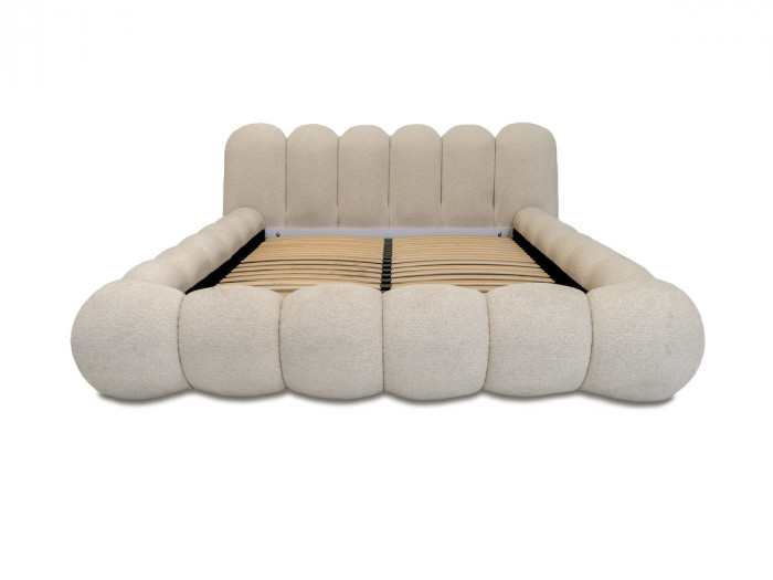 Lit bas BOBBY tissu chiné