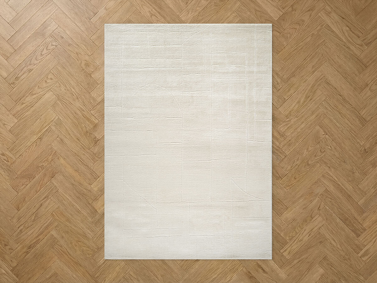 Tapis poils courts NALVA motifs abstrait beige — vue 5