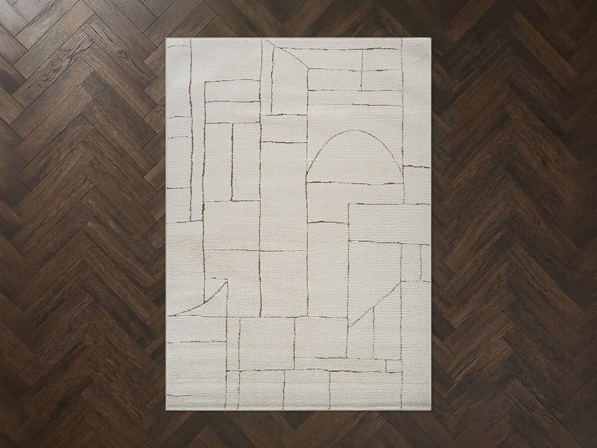 Tapis poils courts NALVA motifs abstrait marron