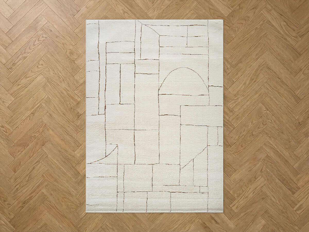 Tapis poils courts NALVA motifs abstrait marron — vue 5