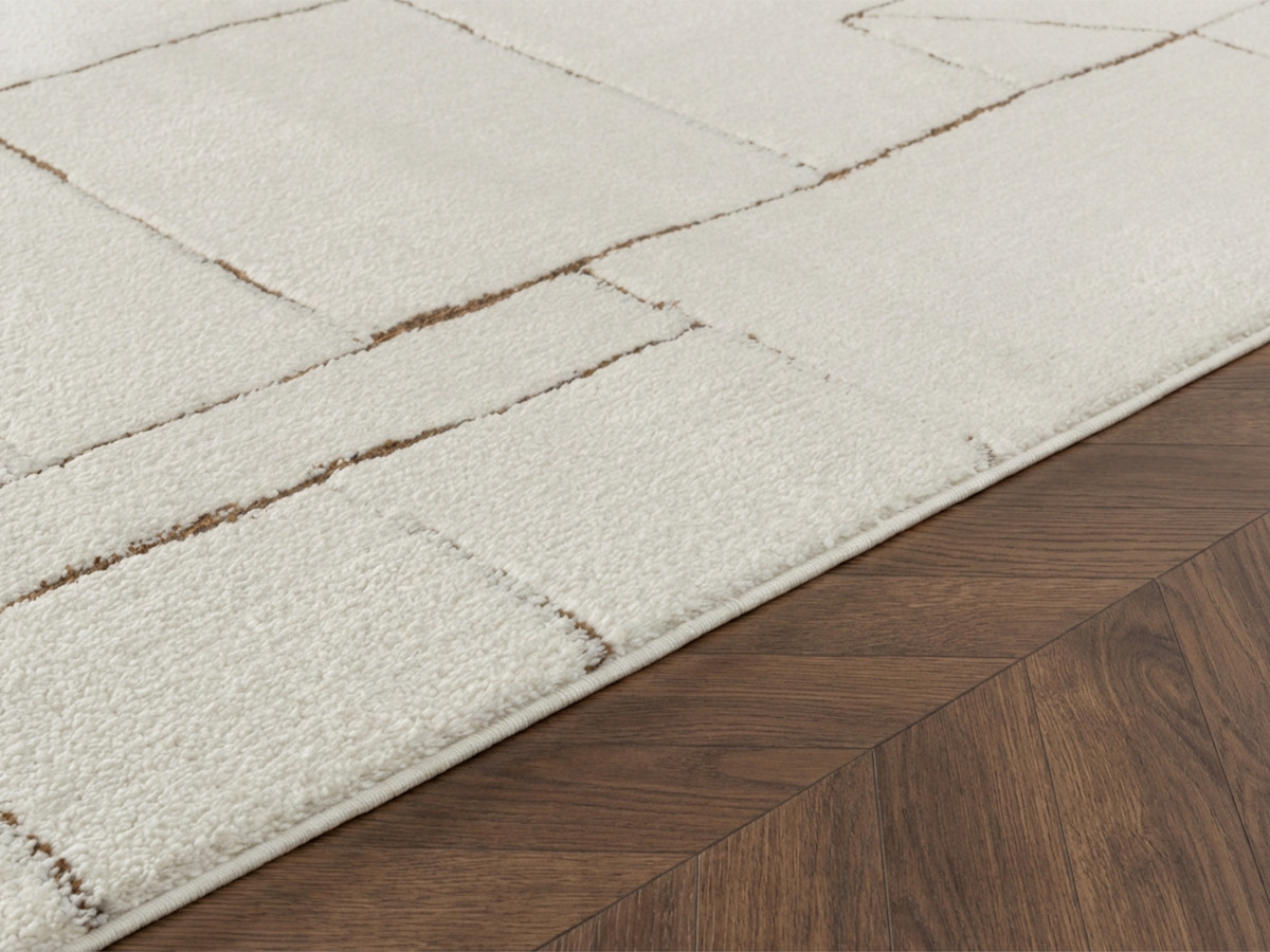 Tapis poils courts NALVA motifs abstrait marron — vue 4