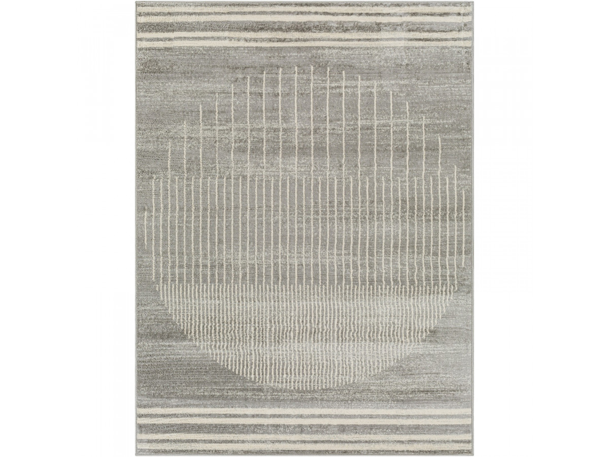 Tapis poils ras SIENNE motif graphique gris foncé — vue 3
