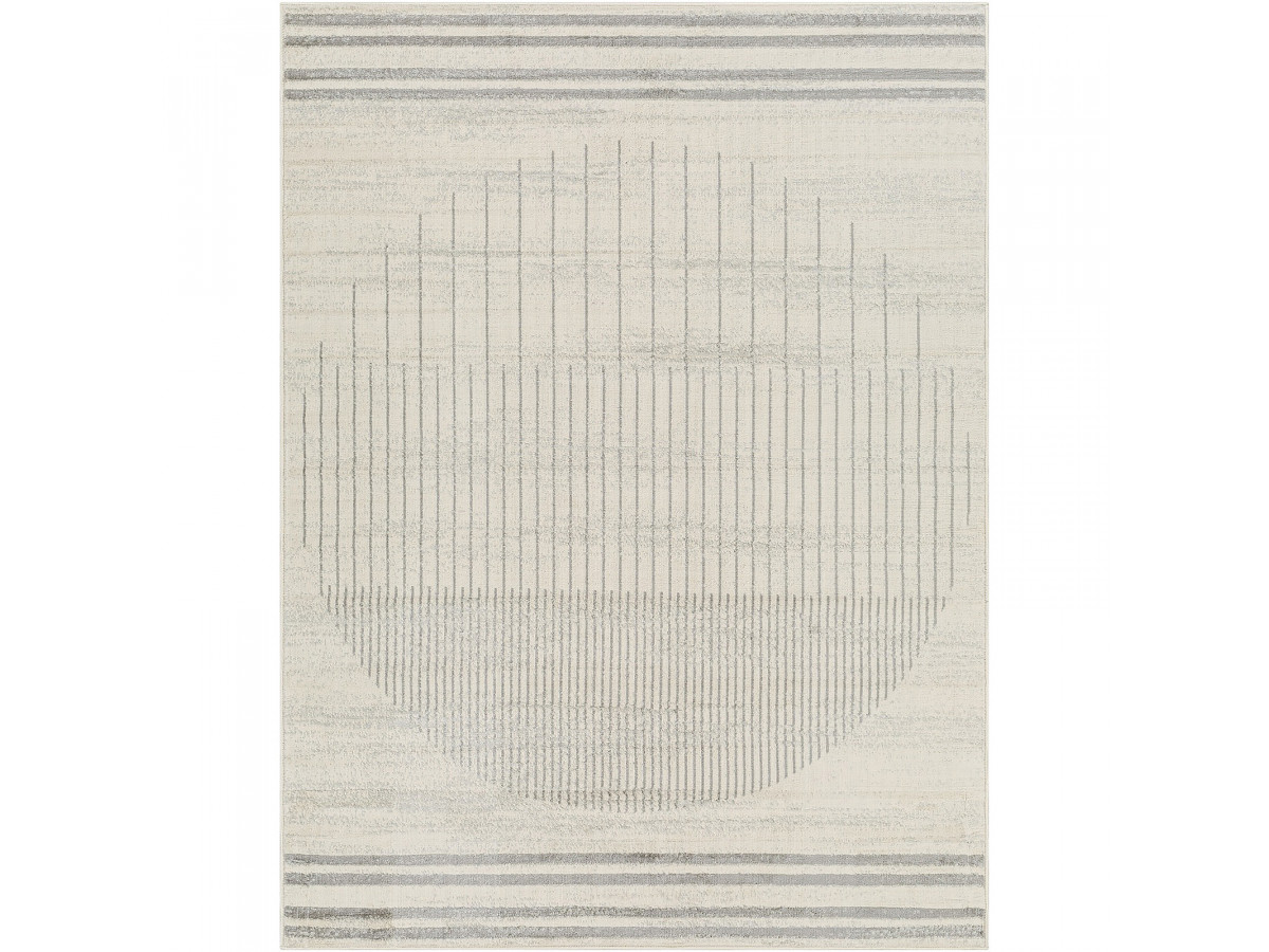 Tapis poils ras SIENNE motif graphique gris clair — vue 3
