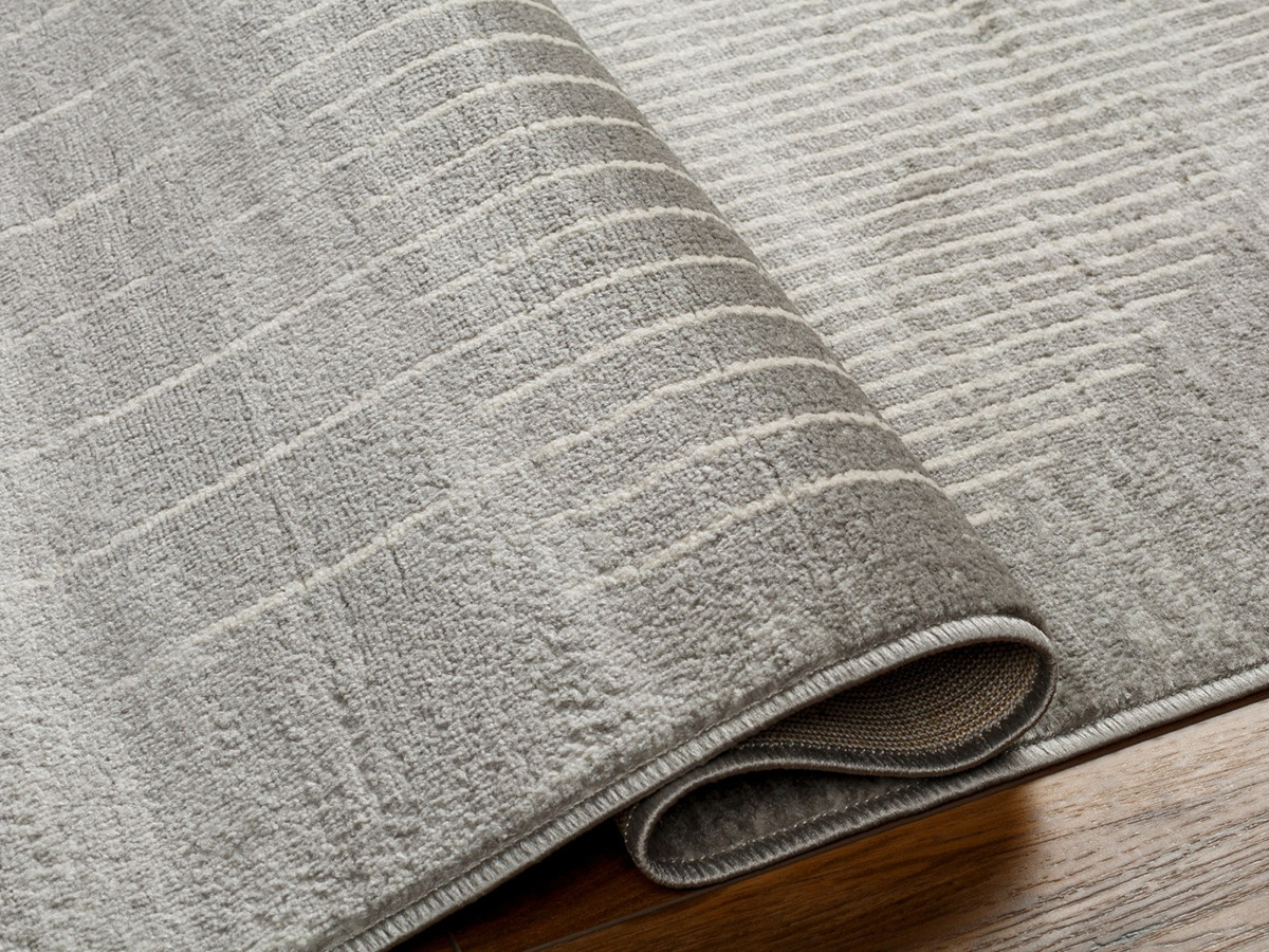 Tapis poils ras SIENNE motif graphique gris foncé — vue 6