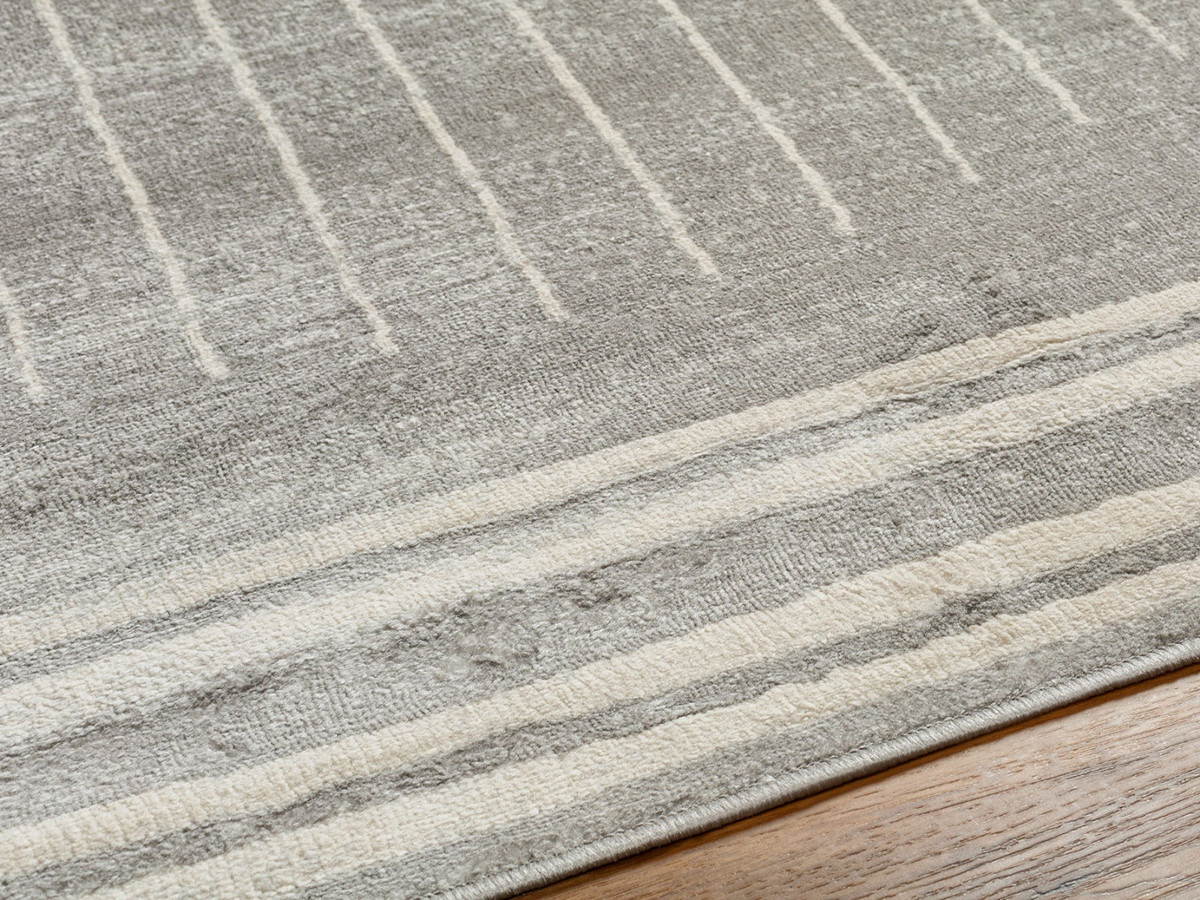 Tapis poils ras SIENNE motif graphique gris foncé — vue 4