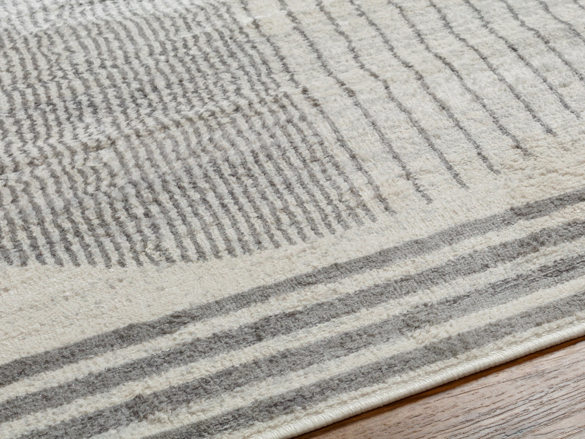 Tapis poils ras SENO motif graphique gris — vue 4