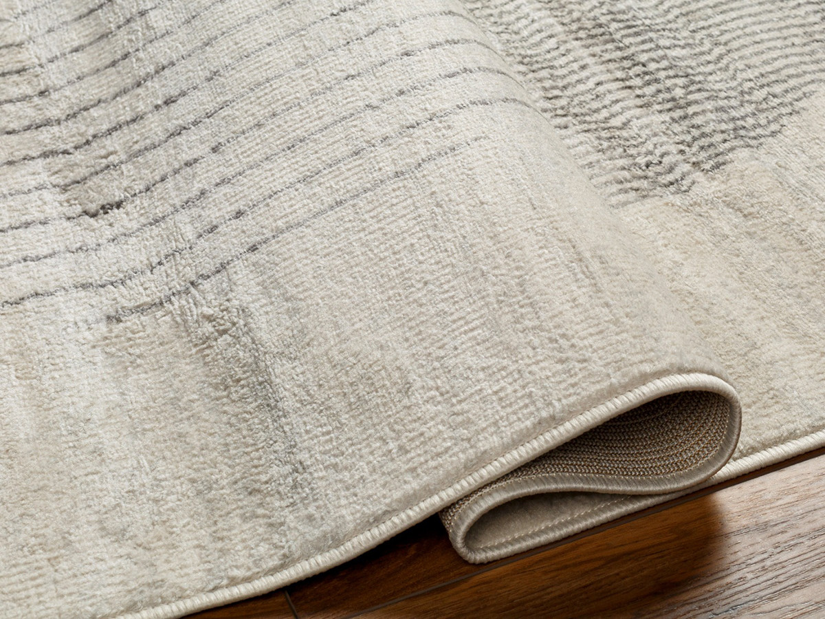 Tapis poils ras SENO motif graphique gris — vue 6