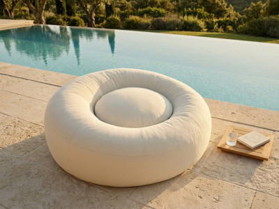 Pouf extérieur avec bâche de protection ELOANE