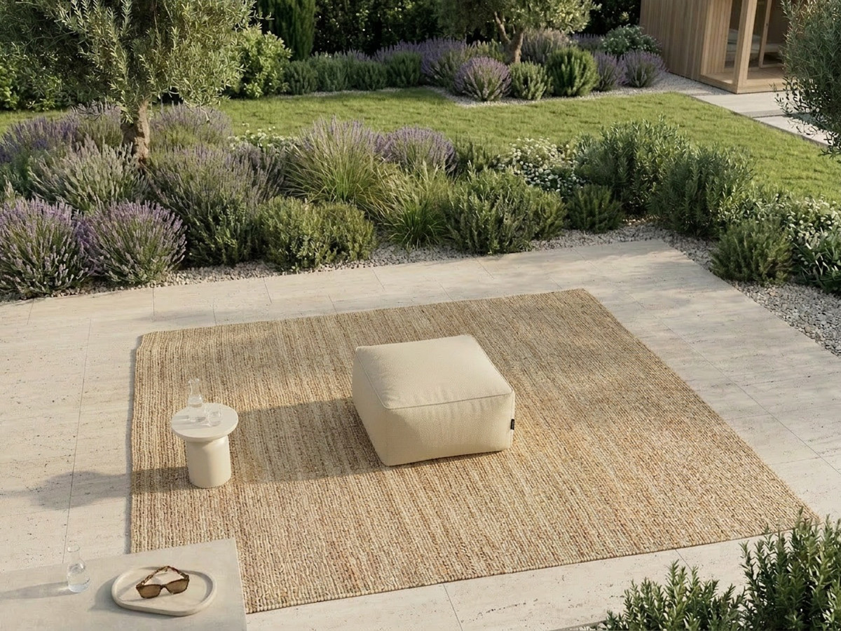 Pouf pour canapé de jardin modulable RIVIERA beige — vue 5