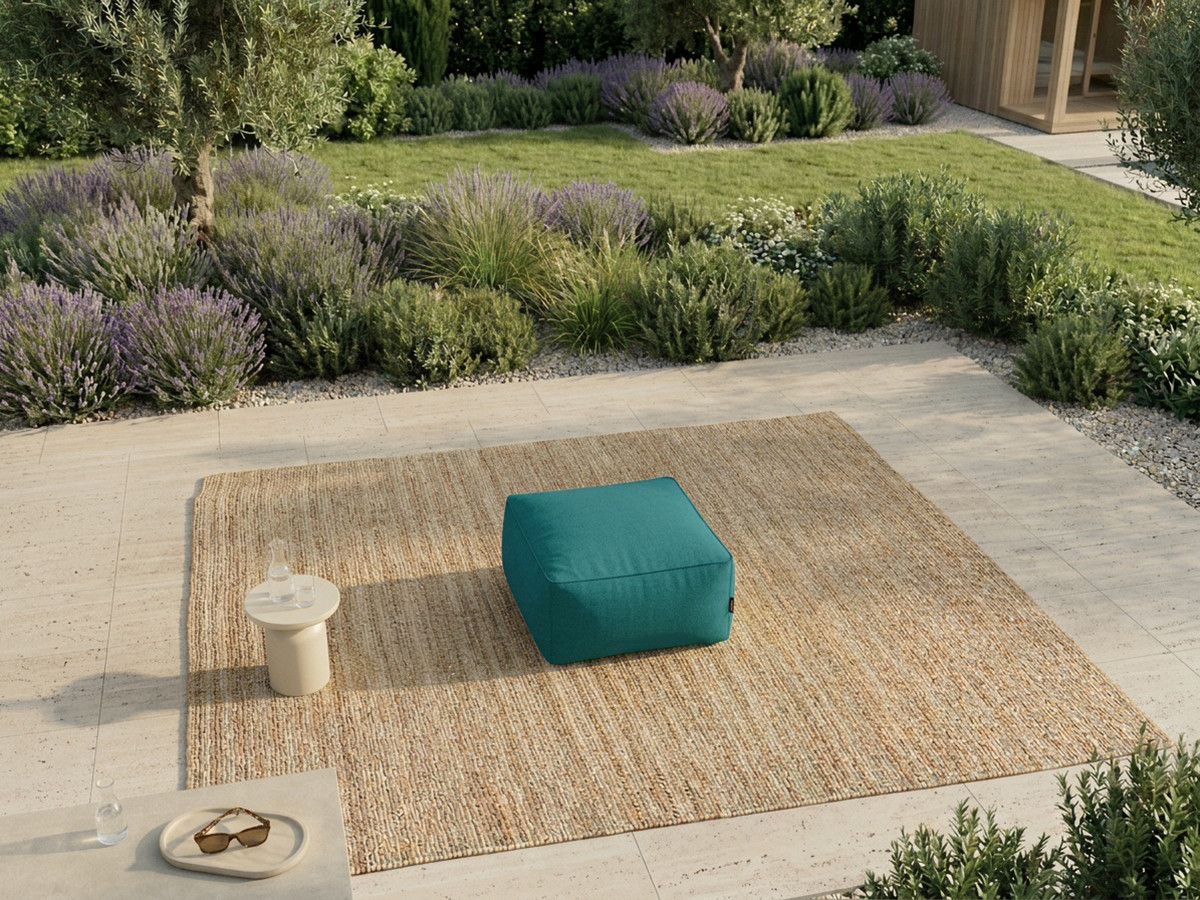 Pouf pour canapé de jardin modulable RIVIERA bleu clair — vue 5