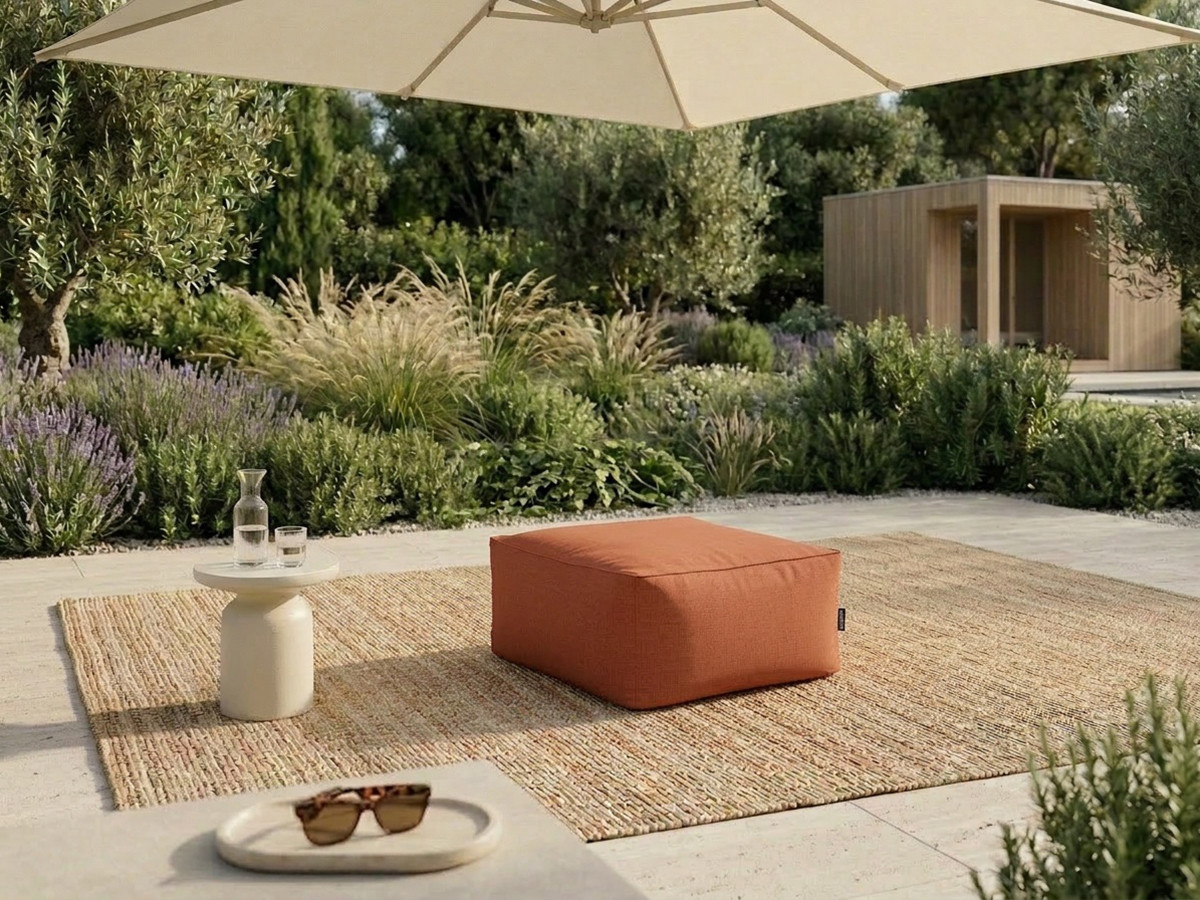 Pouf pour canapé de jardin modulable RIVIERA orange — vue 4
