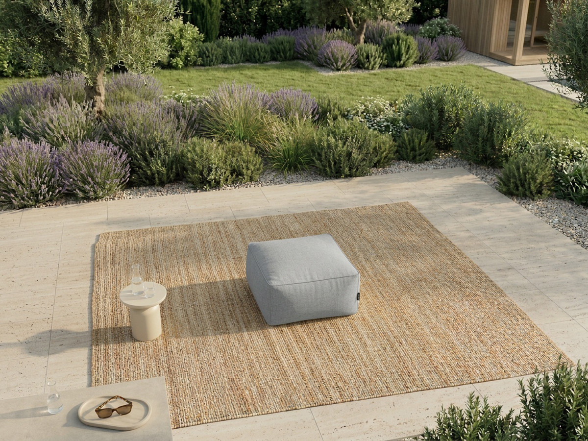 Pouf pour canapé de jardin modulable RIVIERA gris clair — vue 5