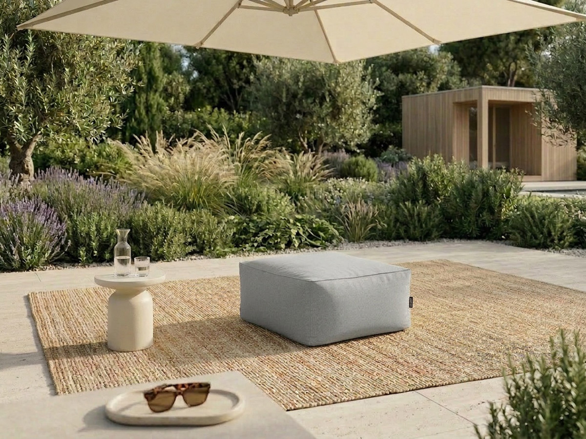 Pouf pour canapé de jardin modulable RIVIERA gris clair — vue 4