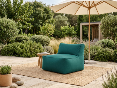 Chauffeuse 1 place sans accoudoir pour canapé de jardin modulable RIVIERA