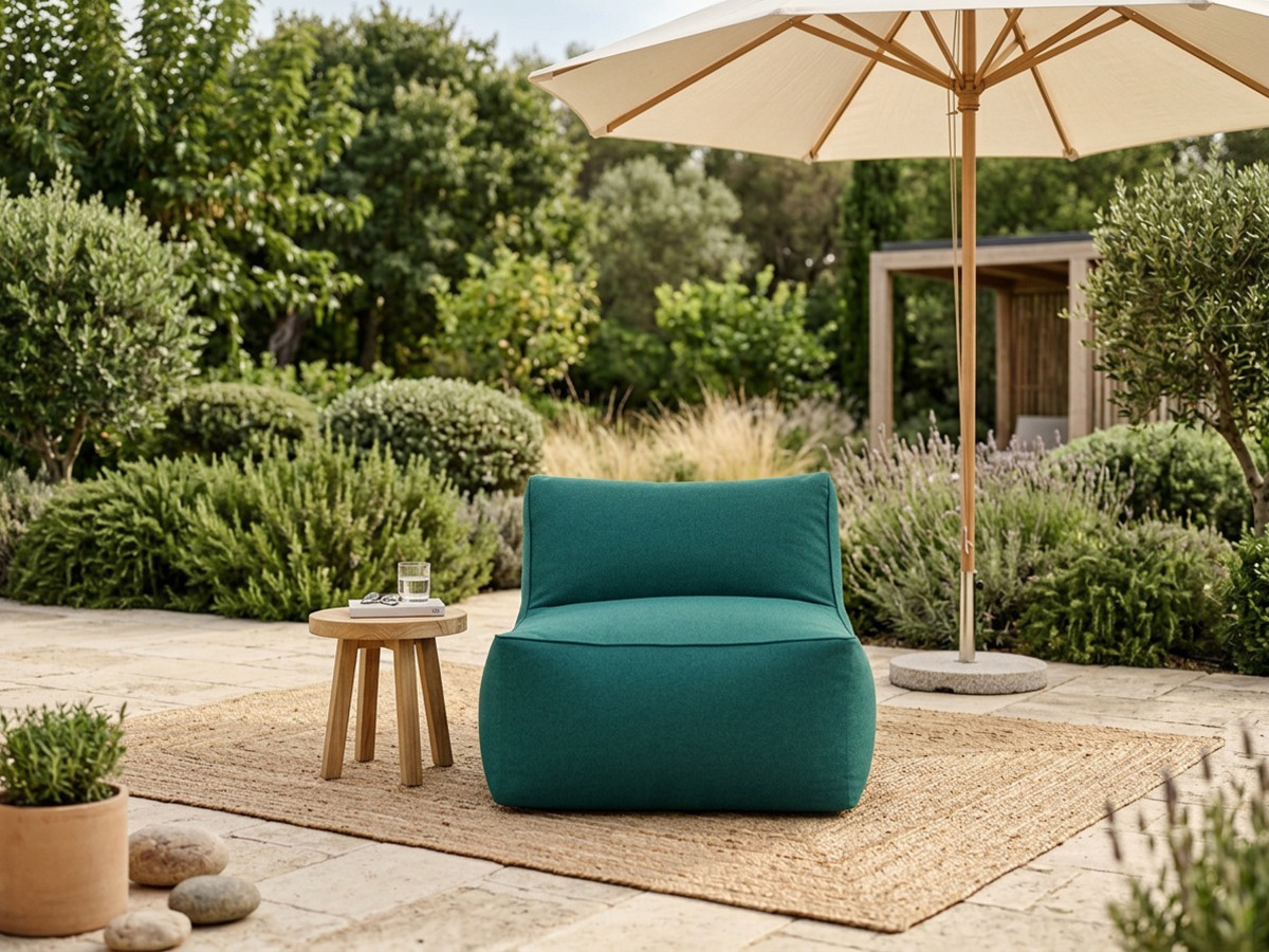 Chauffeuse 1 place sans accoudoir pour canapé de jardin modulable RIVIERA